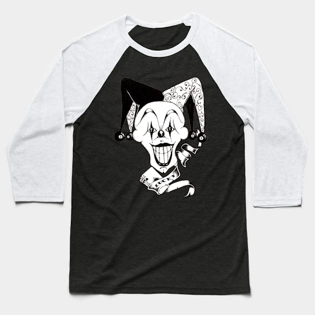 Lucky Jester Clown Baseball T-Shirt by ogfx